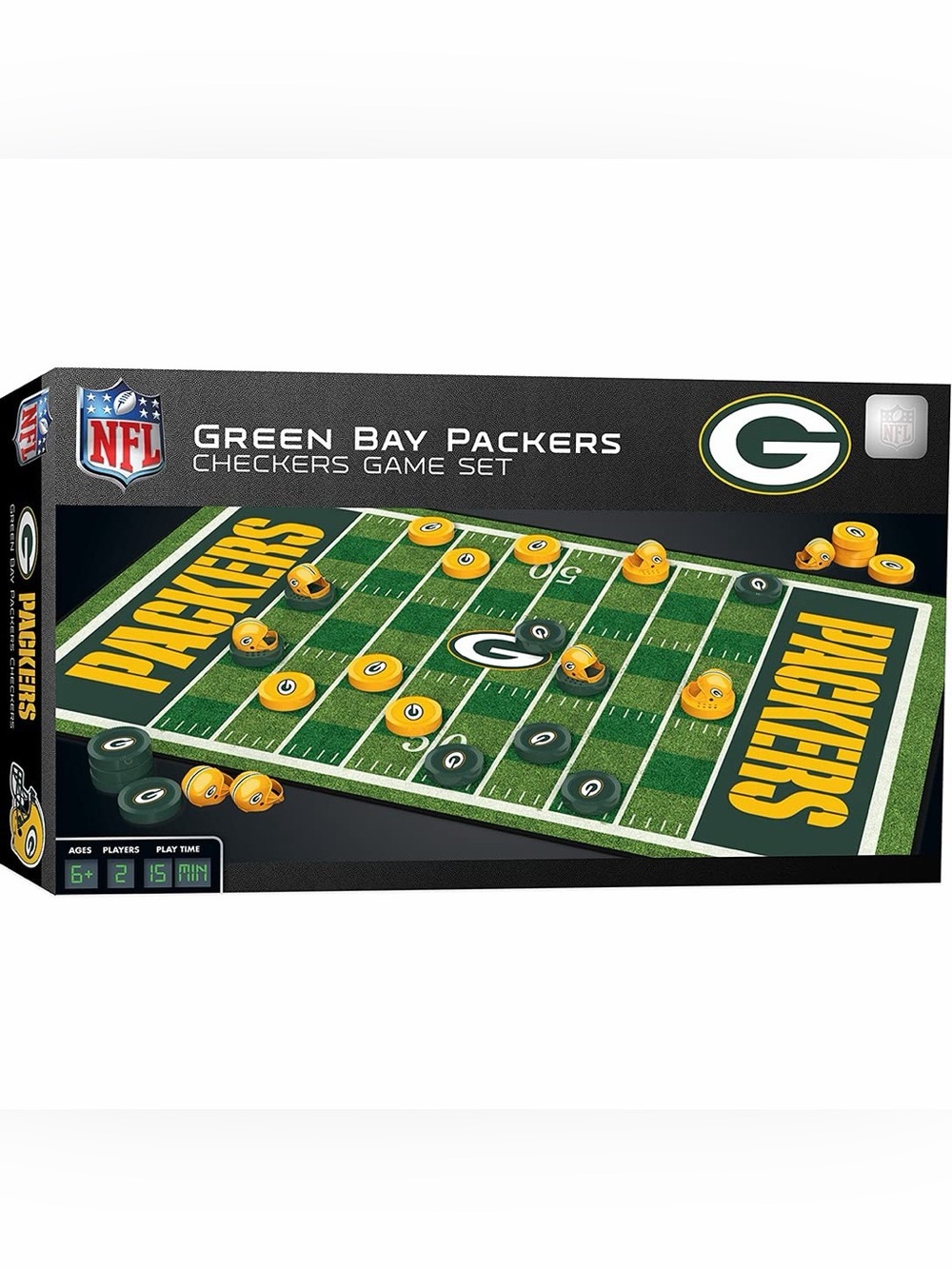 MasterPieces NFL Green Bay Packers Checkers Game - Officially Licensed